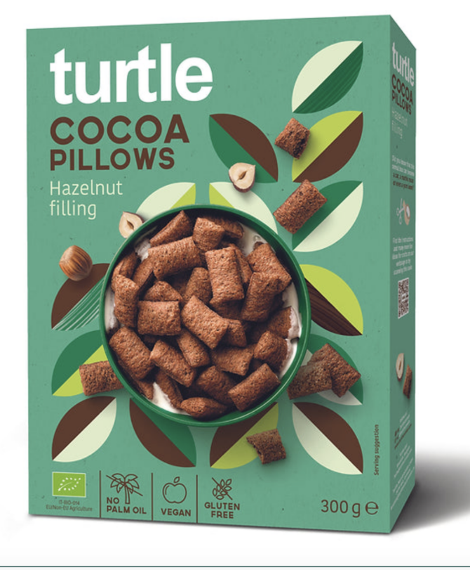 Cocoa pillows with hazelnut filling Bio + Gluten free